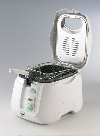 deep fry cooker on the gray backgroundの写真素材
