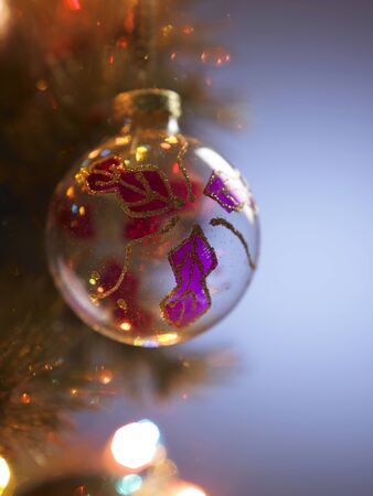 christmas ball on the blue backgroundの写真素材