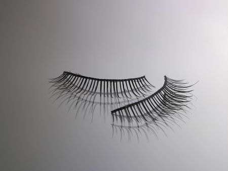 close up of the eyelashes with reflectionの写真素材