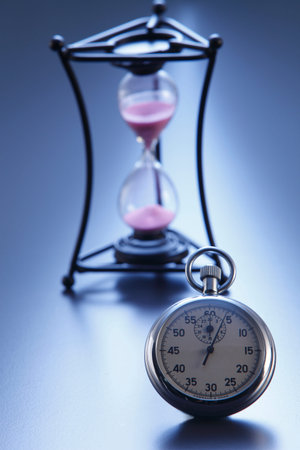 stop watch and the hour glass