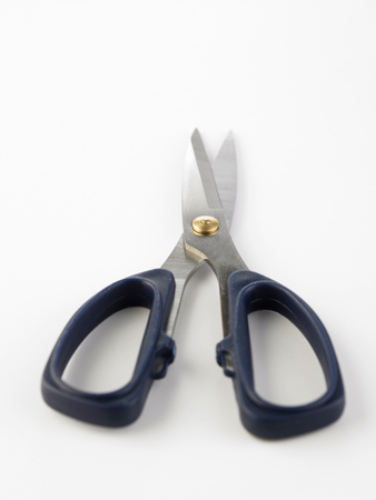 pair of the scissors on the white backgroundの写真素材