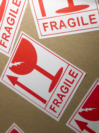 parcel with the fragile stickerの写真素材