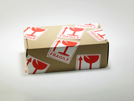 parcel with the fragile stickerの写真素材