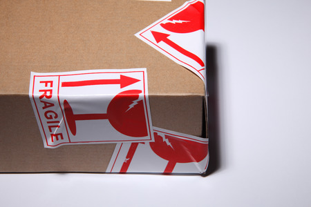 parcel with the fragile stickerの写真素材