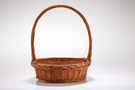 handmade basket on the white backgroundの写真素材