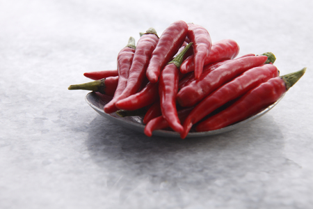 close up of the chilli paddy in a small plateの写真素材