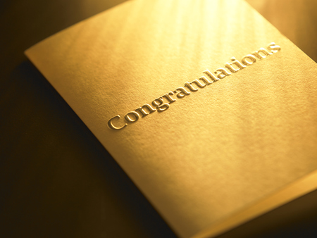 Close up of the congratulation cardの写真素材