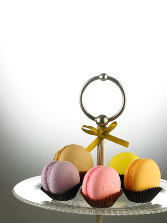 colorful macaron on the tray