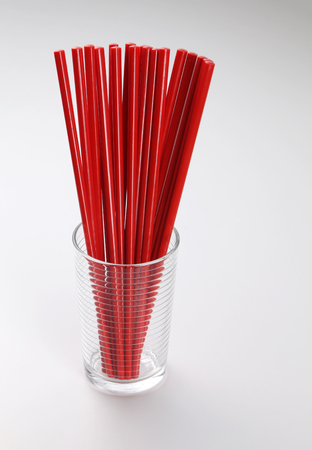 red chopsticks on the whitebackgroundの写真素材
