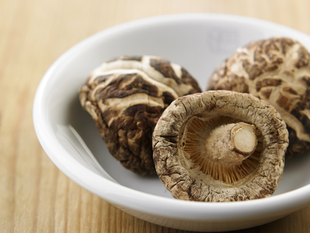 dry mushroom in the saucerの写真素材