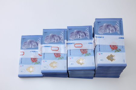 Bundle of the Malaysia Ringgit form a stair