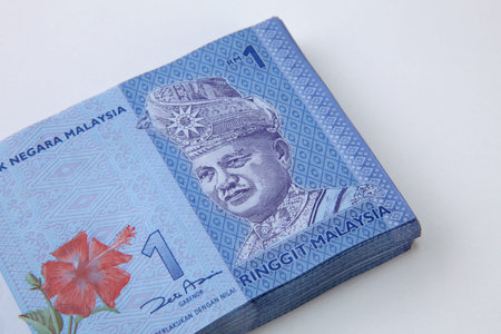 stack of the Malaysia ringgit one dollar