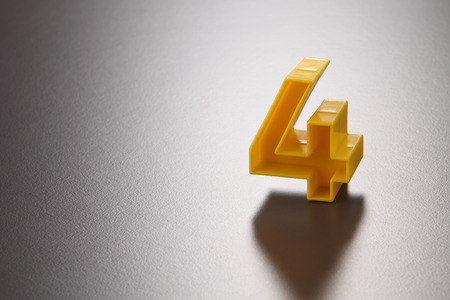 number four on the gray backgroundの写真素材