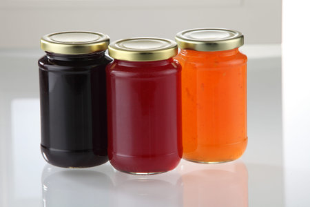 group shot of the fruit jam canned