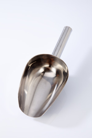 Aluminum transfer scoop  isolated on whiteの写真素材