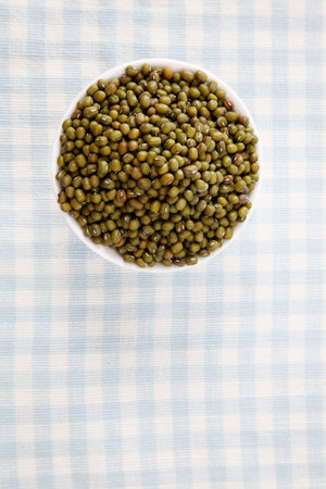 top view the mung beans in bowl