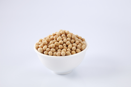 soy bean in the white bowlの写真素材