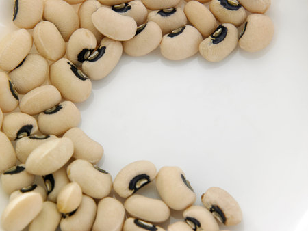 black eye peas on the white background