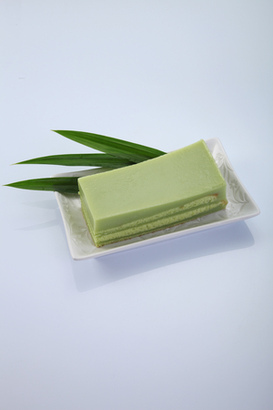 pandan layer cake on the  plateの写真素材