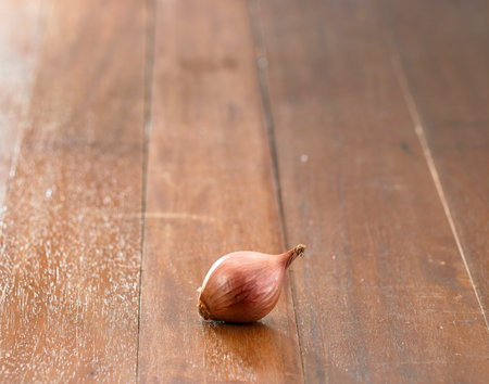 onions on the  wood table background