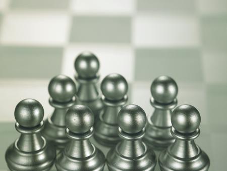 group of the pawn on the chess boardの写真素材