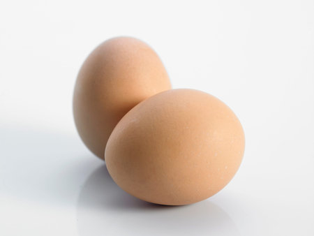 two eggs isolated on white background