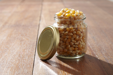 maize corn in a glass containerの写真素材