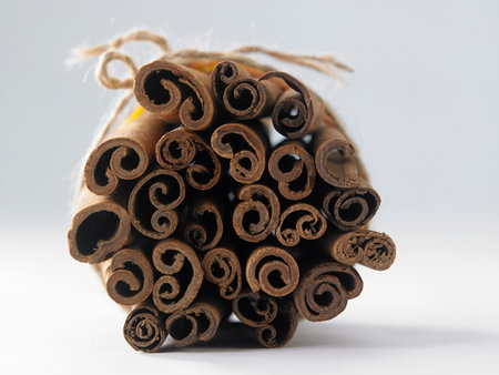 cinnamon stick on the white background