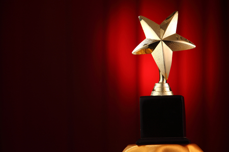 star award in front of stageの写真素材