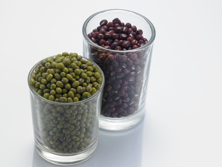 adzuki beans and mung beansの写真素材