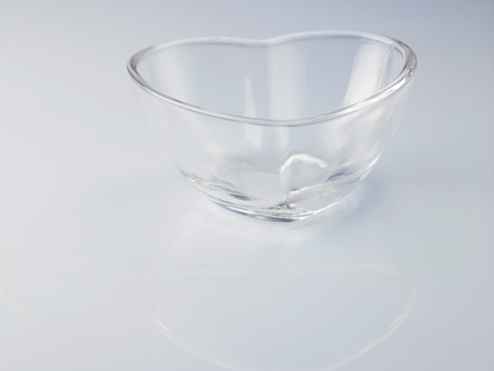 heart shape transparent glass bowlの写真素材