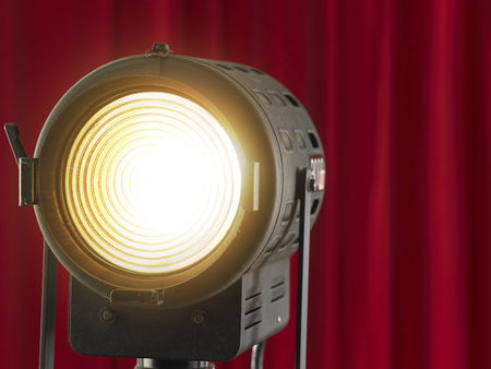 Curtains and spotted lights wtih space for your textの写真素材