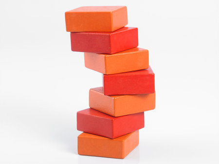 square wooden block stacking up