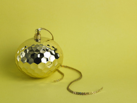 christmas ornament ,christmas ball on the yellow backgroundの写真素材