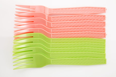 plastic fork on the white background