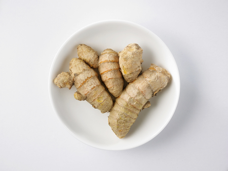 top view of the turmeric rootの写真素材