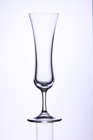 tall champagne glass on the white backgroundの写真素材