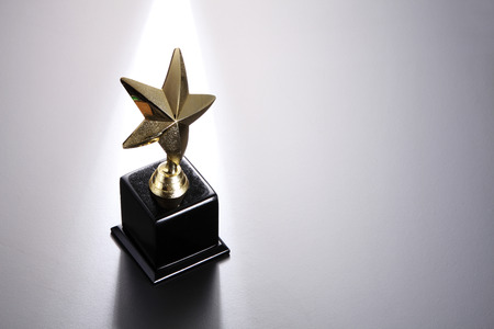 star trophy on the gray backgroundの写真素材