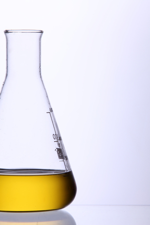 bio fuel in a glass beakerの写真素材