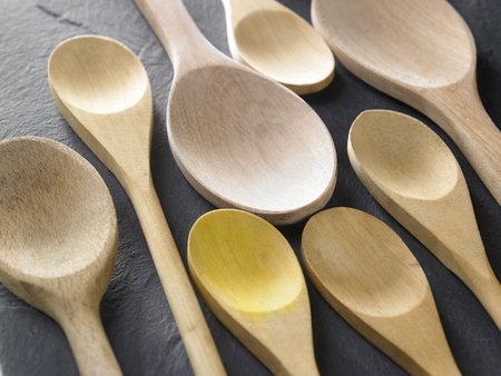 close up of wooden spoonの写真素材