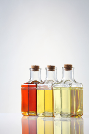 Various types of oil in bottlesの写真素材