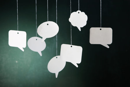 speech bubbles on the chalkboard