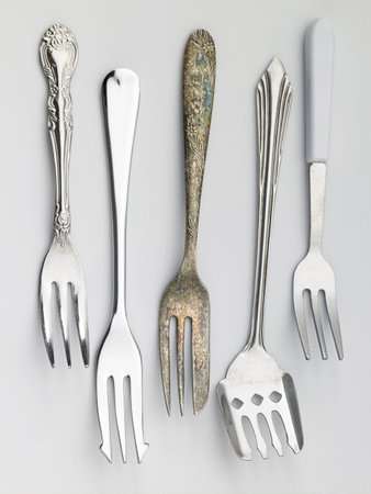 used fork on the white background