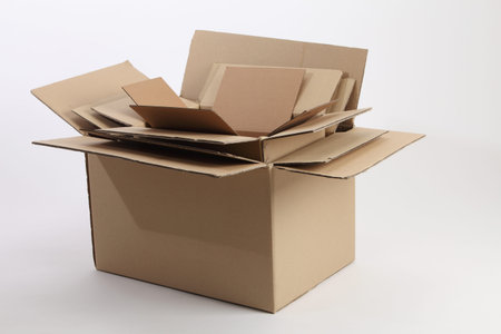 few different size cardboard boxes stack up for better protection