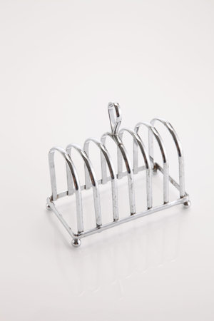 stainless steel bread holder on the white background