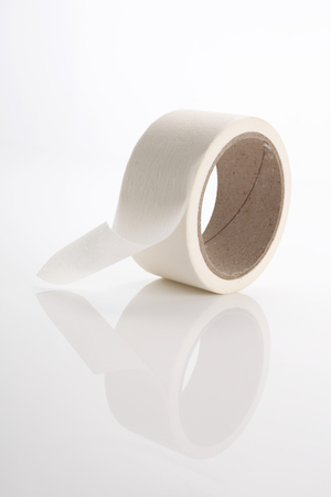Roll of masking tape on whiteの写真素材