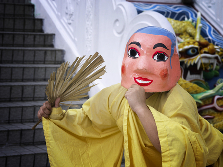 close of member of lion dance performerの写真素材