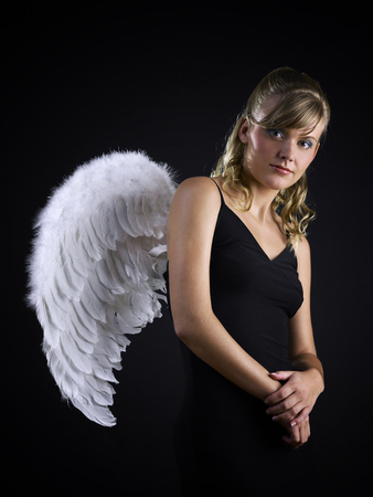 Black and white angelの写真素材