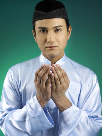 portrait of man prayingの写真素材
