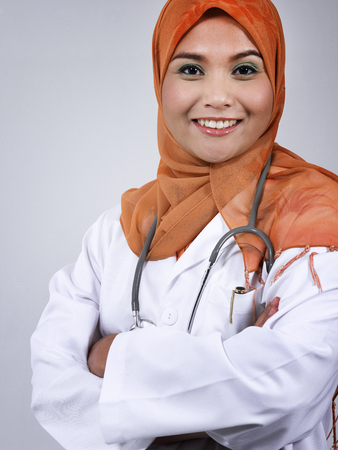 Close up of female doctorの写真素材